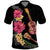 Ukulele mix Polynesian Flower Polo Shirt Hawaiian Tribal Pattern