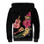 Ukulele mix Polynesian Flower Sherpa Hoodie Hawaiian Tribal Pattern