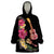 Ukulele mix Polynesian Flower Wearable Blanket Hoodie Hawaiian Tribal Pattern