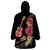 Ukulele mix Polynesian Flower Wearable Blanket Hoodie Hawaiian Tribal Pattern