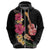 Ukulele mix Polynesian Flower Zip Hoodie Hawaiian Tribal Pattern