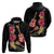 Ukulele mix Polynesian Flower Zip Hoodie Hawaiian Tribal Pattern