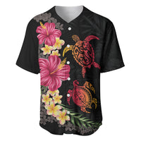 Hawaiian Flower and Tribal Turtle Baseball Jersey Colorful Style