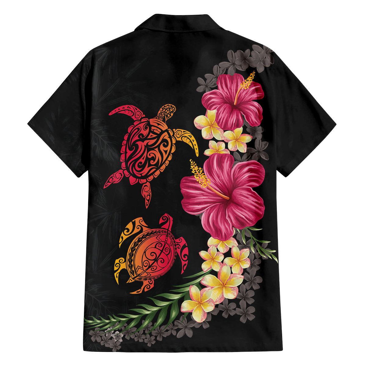 Hawaiian Flower and Tribal Turtle Family Matching Off Shoulder Short Dress and Hawaiian Shirt Colorful Style LT03 - Polynesian Pride