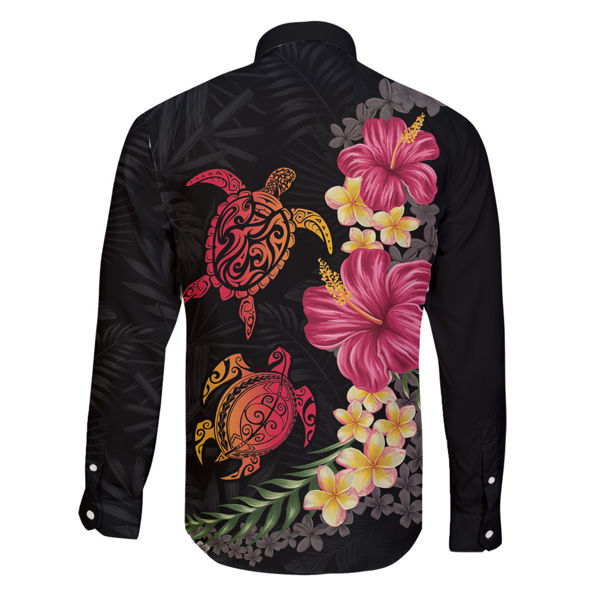 Hawaiian Flower and Tribal Turtle Family Matching Off Shoulder Short Dress and Hawaiian Shirt Colorful Style LT03 - Polynesian Pride