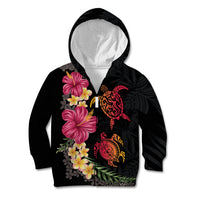 Hawaiian Flower and Tribal Turtle Kid Hoodie Colorful Style