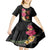 Hawaiian Flower and Tribal Turtle Kid Short Sleeve Dress Colorful Style