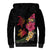 Hawaiian Flower and Tribal Turtle Sherpa Hoodie Colorful Style