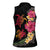 Hawaiian Flower and Tribal Turtle Women Sleeveless Polo Shirt Colorful Style