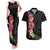 Hawaiian Plumeria and Hibiscus Couples Matching Tank Maxi Dress and Hawaiian Shirt Colorful Style