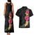 Hawaiian Plumeria and Hibiscus Couples Matching Tank Maxi Dress and Hawaiian Shirt Colorful Style