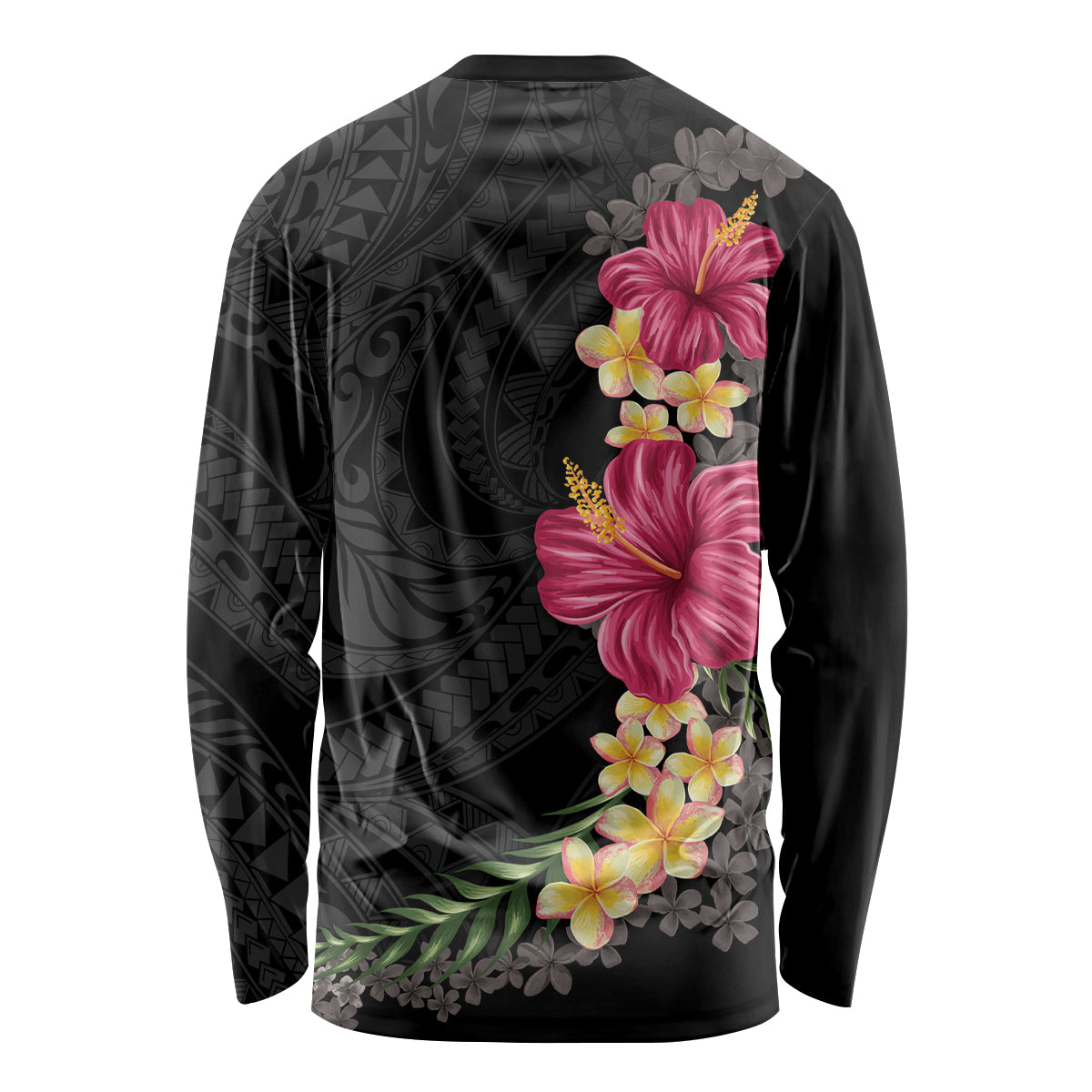 Hawaiian Plumeria and Hibiscus Long Sleeve Shirt Colorful Style LT03 - Polynesian Pride