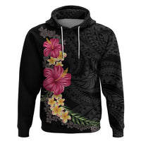 Hawaiian Plumeria and Hibiscus Zip Hoodie Colorful Style