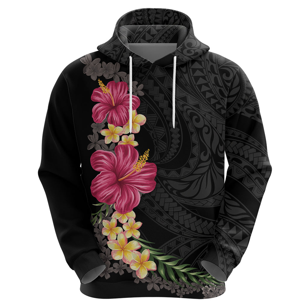 Hawaiian Plumeria and Hibiscus Zip Hoodie Colorful Style