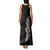 Hawaiian Plumeria and Hibiscus Family Matching Tank Maxi Dress and Hawaiian Shirt Grayscale Mode