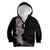 Hawaiian Plumeria and Hibiscus Kid Hoodie Grayscale Mode