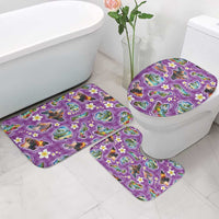 Hawaiian Island Shapes-Iconic Landscape Bathroom Set with Plumeria and Palaka Purple Color LT03 - Polynesian Pride