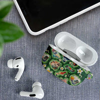 Hawaiian and Japanese Culture Together AirPods Case Hawaiian Island Shapes with Japanese Landscape Green Color