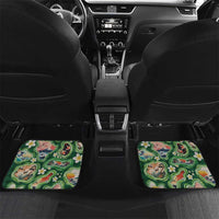 Hawaiian and Japanese Culture Together Car Mats Hawaiian Island Shapes with Japanese Landscape Green Color