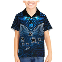 New Zealand Matariki Family Matching Mermaid Dress and Hawaiian Shirt Maori Pattern and Kiwi Bird Haka Dance Sky Night
