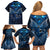 New Zealand Matariki Family Matching Off Shoulder Short Dress and Hawaiian Shirt Maori Pattern and Kiwi Bird Haka Dance Sky Night