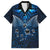 New Zealand Matariki Family Matching Off Shoulder Short Dress and Hawaiian Shirt Maori Pattern and Kiwi Bird Haka Dance Sky Night