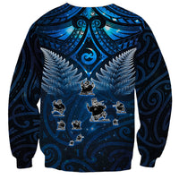 New Zealand Matariki Sweatshirt Maori Pattern and Kiwi Bird Haka Dance Sky Night