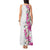 Hawaii Tropical Leaves and Flowers Tank Maxi Dress Tribal Polynesian Pattern White Style