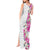 Hawaii Tropical Leaves and Flowers Tank Maxi Dress Tribal Polynesian Pattern White Style