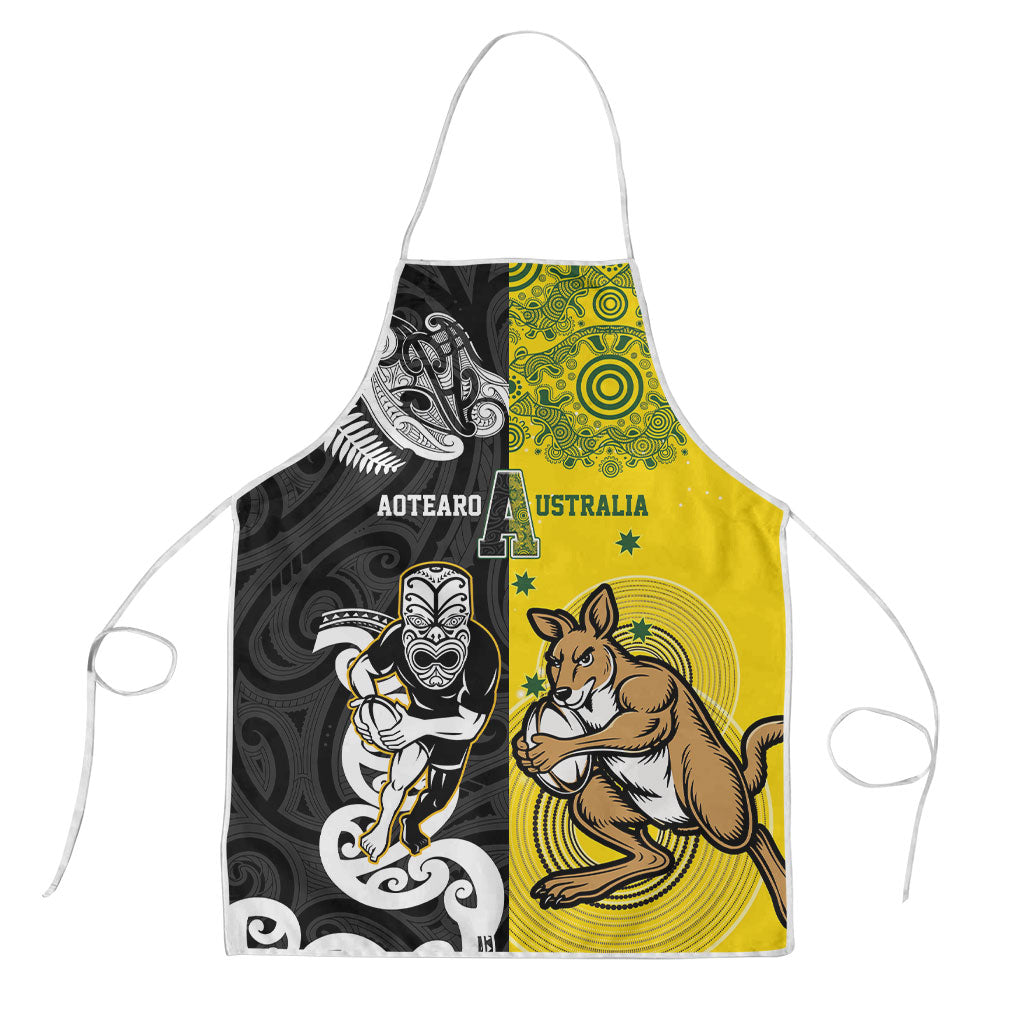 Aotearoa New Zealand and Australia Rugby Apron Maori Koru and Aboriginal Dot Art Cultural Heritage LT03 Multicolor - Polynesian Pride