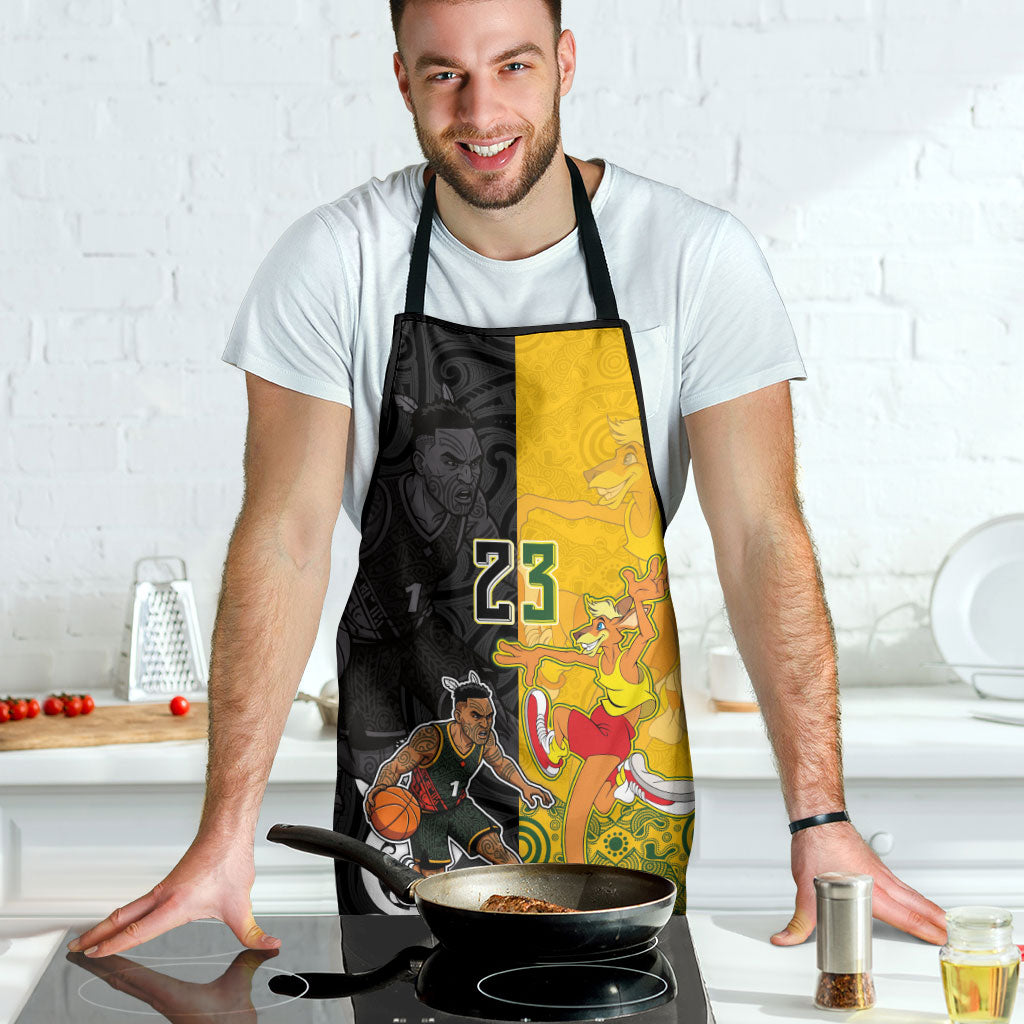 Aotearoa New Zealand And Australia Basketball Custom Apron Maori Tribal Tattoo And Aboriginal Dot Art Heritage