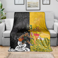 Aotearoa New Zealand And Australia Basketball Custom Blanket Maori Tribal Tattoo And Aboriginal Dot Art Heritage