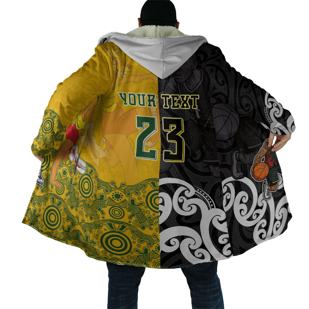 Aotearoa New Zealand And Australia Basketball Custom Cloak Maori Tribal Tattoo And Aboriginal Dot Art Heritage
