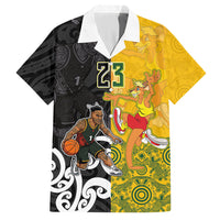 Aotearoa New Zealand And Australia Basketball Custom Hawaiian Shirt Maori Tribal Tattoo And Aboriginal Dot Art Heritage