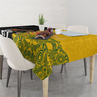 Aotearoa New Zealand And Australia Basketball Custom Tablecloth Maori Tribal Tattoo And Aboriginal Dot Art Heritage