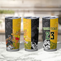 Aotearoa New Zealand And Australia Basketball Custom Tumbler Cup Maori Tribal Tattoo And Aboriginal Dot Art Heritage
