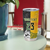 Aotearoa New Zealand And Australia Basketball Custom Tumbler Cup Maori Tribal Tattoo And Aboriginal Dot Art Heritage