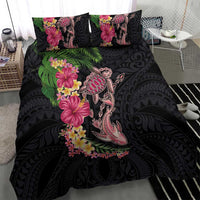 Hawaiian Tropical Plants Turtle and Shark Bedding Set Polynesian Art Tattoo