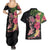 Hawaiian Tropical Plants Turtle and Shark Couples Matching Summer Maxi Dress and Hawaiian Shirt Polynesian Art Tattoo