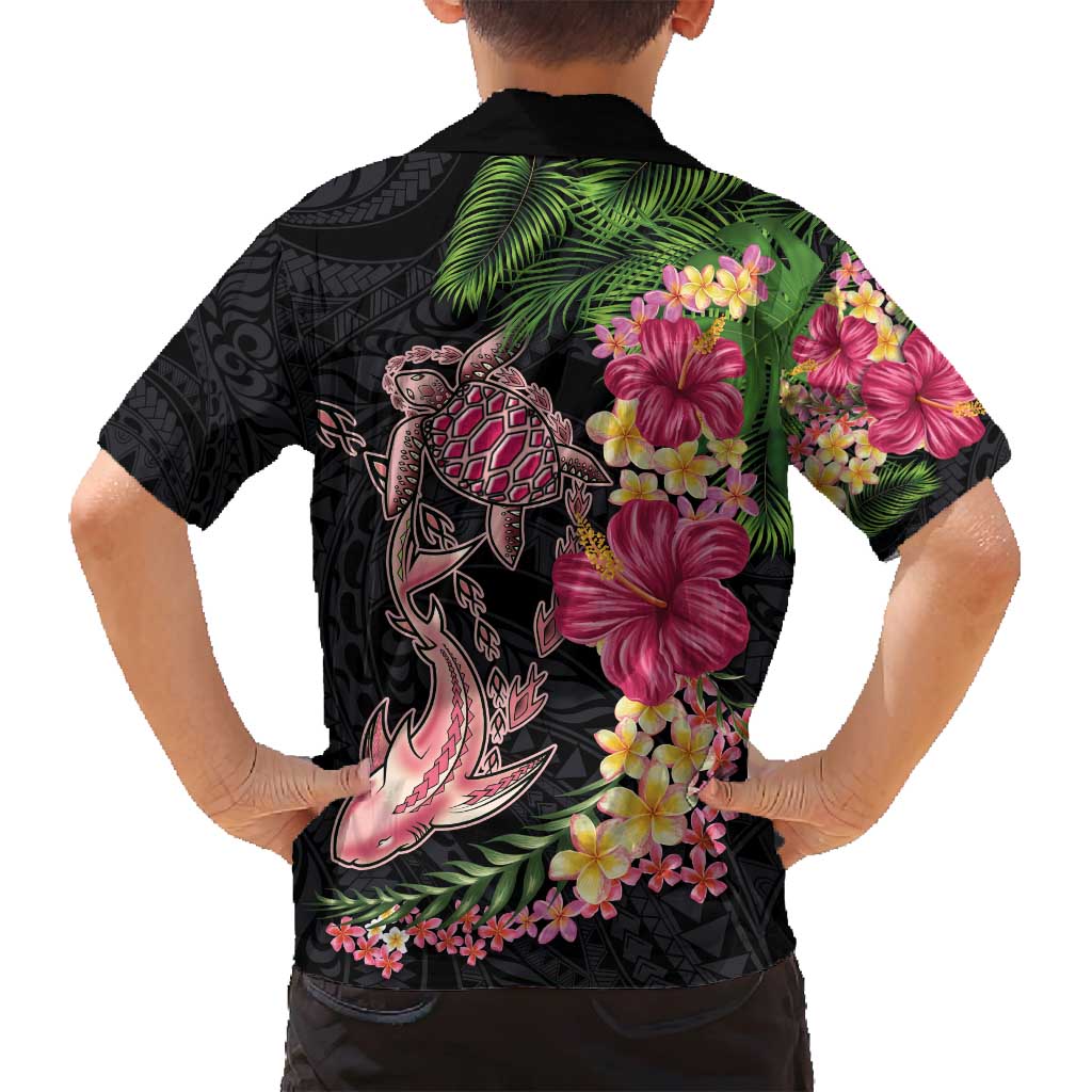 Hawaiian Tropical Plants Turtle and Shark Family Matching Summer Maxi Dress and Hawaiian Shirt Polynesian Art Tattoo LT03 - Polynesian Pride