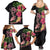 Hawaiian Tropical Plants Turtle and Shark Family Matching Summer Maxi Dress and Hawaiian Shirt Polynesian Art Tattoo