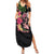 Hawaiian Tropical Plants Turtle and Shark Family Matching Summer Maxi Dress and Hawaiian Shirt Polynesian Art Tattoo