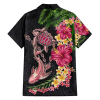Hawaiian Tropical Plants Turtle and Shark Family Matching Tank Maxi Dress and Hawaiian Shirt Polynesian Art Tattoo