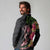Hawaiian Tropical Plants Turtle and Shark Long Sleeve Polo Shirt Polynesian Art Tattoo