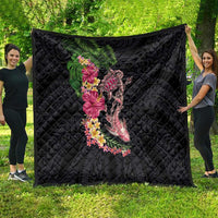 Hawaiian Tropical Plants Turtle and Shark Quilt Polynesian Art Tattoo