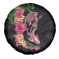 Hawaiian Tropical Plants Turtle and Shark Spare Tire Cover Polynesian Art Tattoo