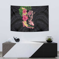 Hawaiian Tropical Plants Turtle and Shark Tapestry Polynesian Art Tattoo