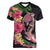 Hawaiian Tropical Plants Turtle and Shark Women V-Neck T-Shirt Polynesian Art Tattoo