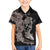 Hawaiian Tropical Plants Turtle and Shark Family Matching Summer Maxi Dress and Hawaiian Shirt Polynesian Art Tattoo Grayscale Color