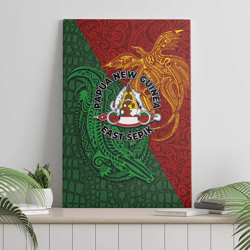 Papua New Guinea East Sepik Province Canvas Wall Art Tribal Crocodile Birds of Paradise Melanesian Tattoo